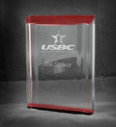 Picture of Freestanding Red Acrylic Channel Award (4"W x 5"H)
